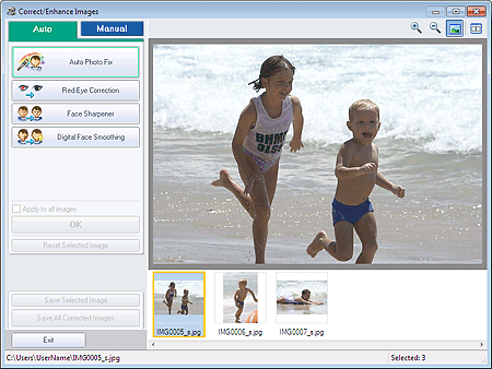 figure: Correct/Enhance Images window