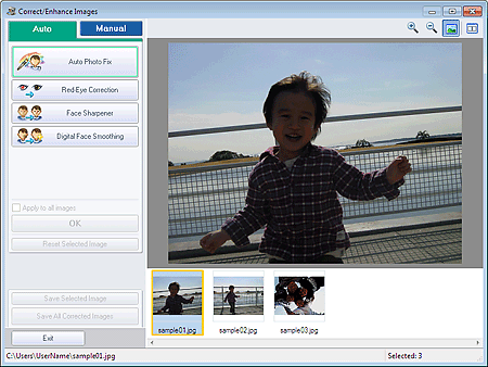 figure: Correct/Enhance Images window