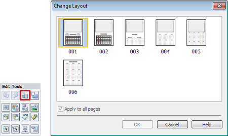 figure: Change Layout dialog box