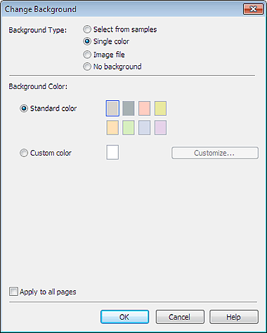 figure: Change Background dialog box