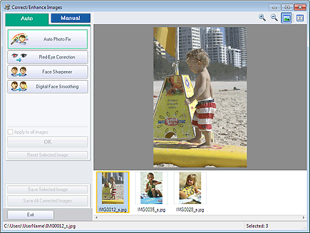 figure: Correct/Enhance Images window