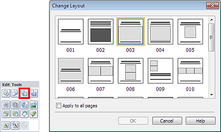 figure: Change Layout dialog box