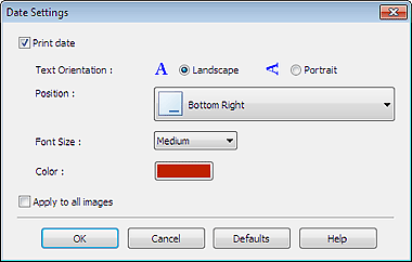 figure: Date Settings dialog box