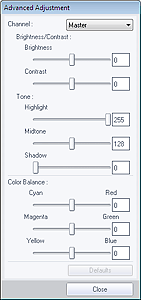 figure: Advanced Adjustment dialog box