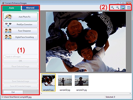 figure: Correct/Enhance Images window
