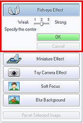 figure: Fish-eye Effect of Special Image Filters tab