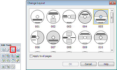 figure: Change Layout dialog box