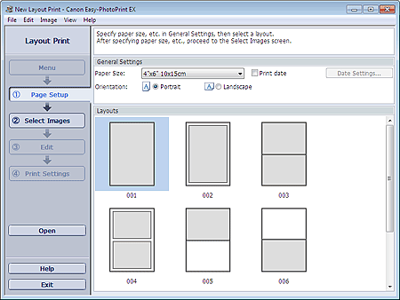 figure: Page Setup screen for Layout Print