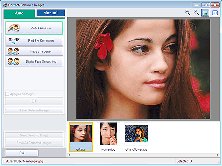 figure: Correct/Enhance Images window