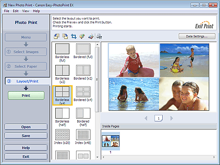 figure: Layout/Print screen