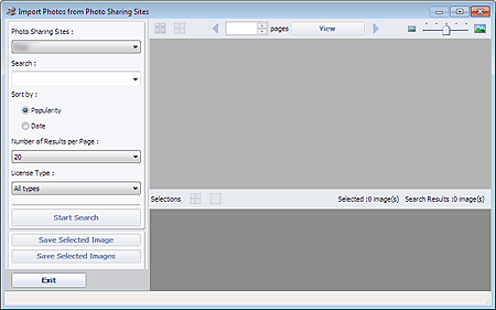 figure: Import Photos from Photo Sharing Sites window
