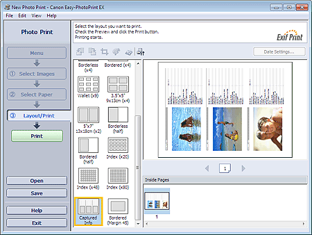 figure: Layout/Print screen