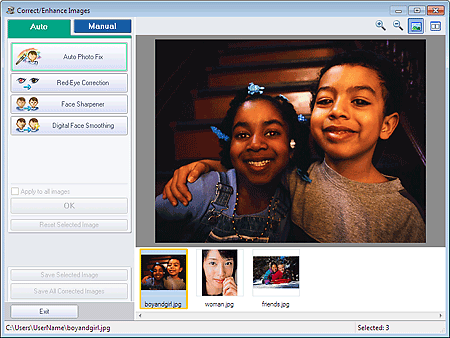 figure: Correct/Enhance Images window