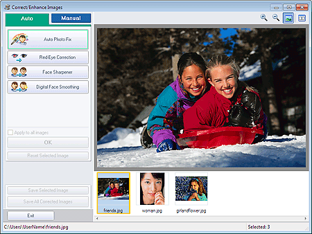 figure: Correct/Enhance Images window