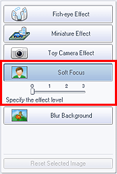 figure: Soft Focus of Special Image Filters tab
