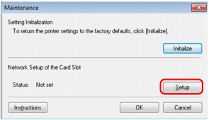 figure: Maintenance dialog box