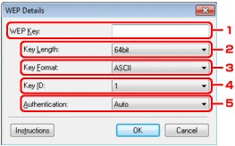 figure: WEP Details screen