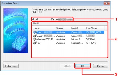 figure: Associate Port screen