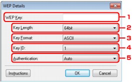 figure: WEP Details screen