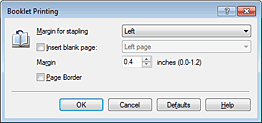 figure:Booklet Printing dialog box