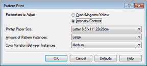 figure:the Pattern Print dialog box