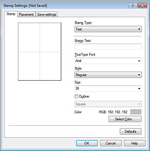 figure:Stamp Settings dialog box