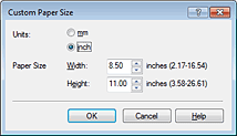 figure:Custom Paper Size dialog box