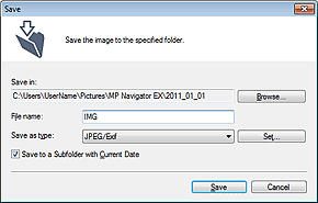 figure: Save dialog box