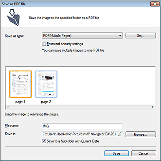 figure: Save as PDF file dialog box