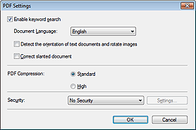 figure: PDF Settings dialog box