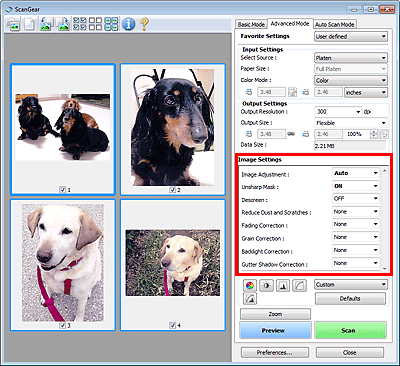 figure: Advanced Mode tab