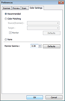 figure: Color Settings tab