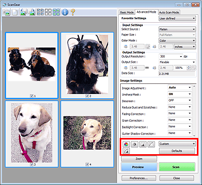 figure: Advanced Mode tab