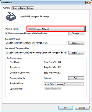 figure: Preferences dialog box