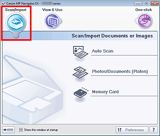 figure: Scan/Import Documents or Images tab