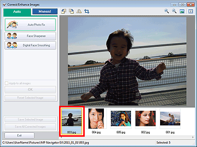 figure: Correct/Enhance Images window