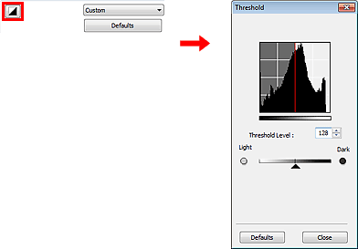 figure: Threshold dialog box