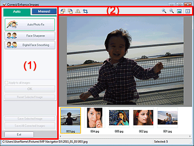 figure: Correct/Enhance Images window