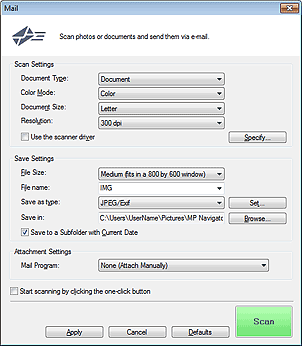 figure: Mail dialog box