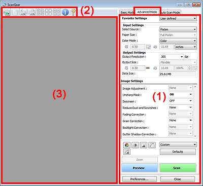 figure: Advanced Mode tab