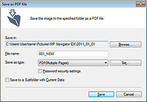 figure: Save as PDF file dialog box
