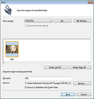 figure: Save dialog box
