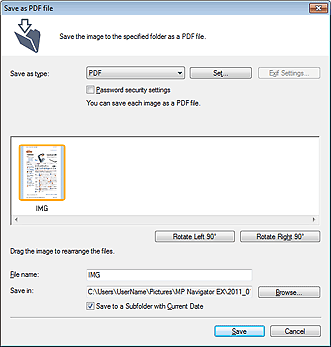 figure: Save as PDF file dialog box
