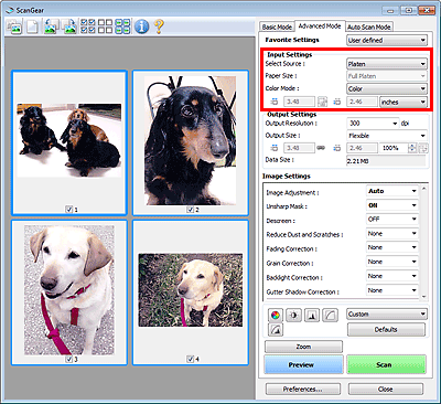 figure: Advanced Mode tab