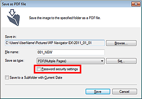 figure: Save as PDF file dialog box