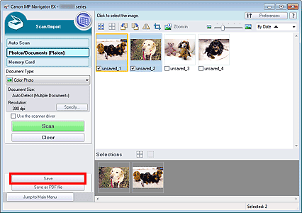 figure: Scan/Import window