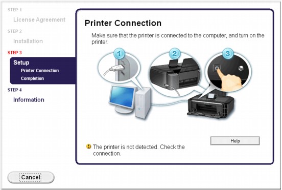 figure: Printer Connection screen